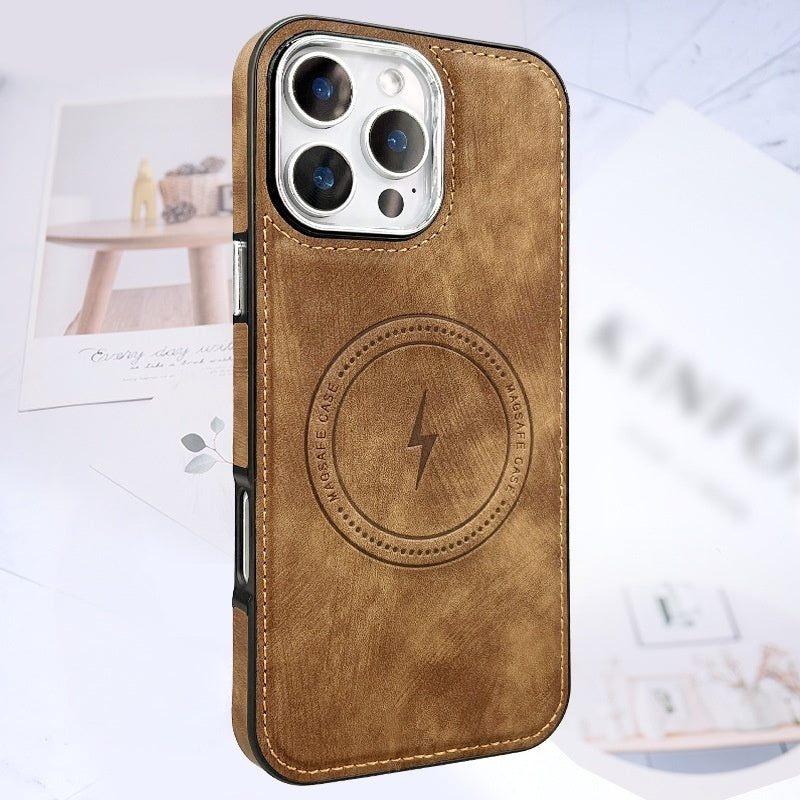 Leather Lightning Magnetic iPhone Case