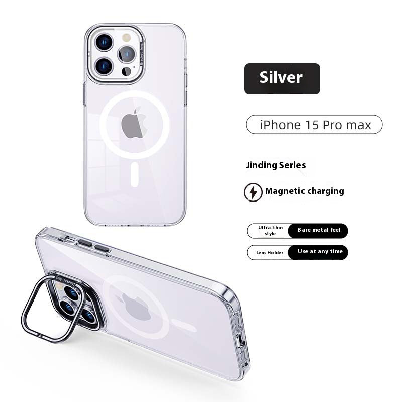 Transparent magnetic contact lens holder anti-fall iPhone case