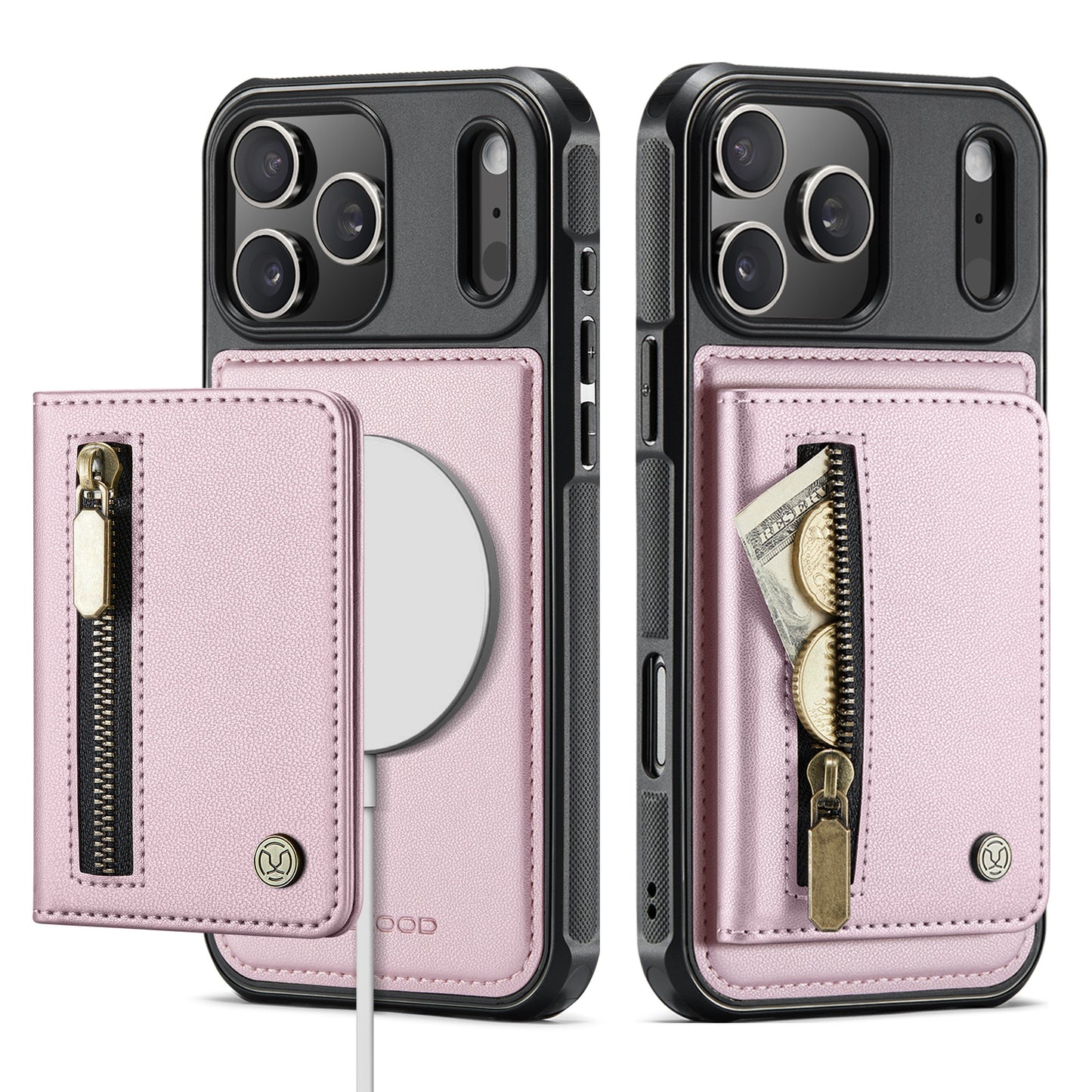 Split zipper card holder Apple phone case