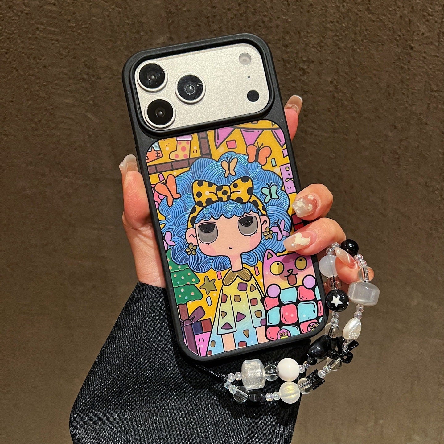 Gold-plated frosted girl iPhone case
