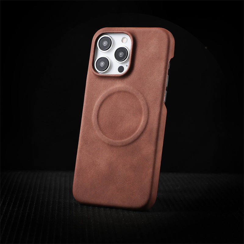 Skin-feeling sheepskin magnetic iPhone case