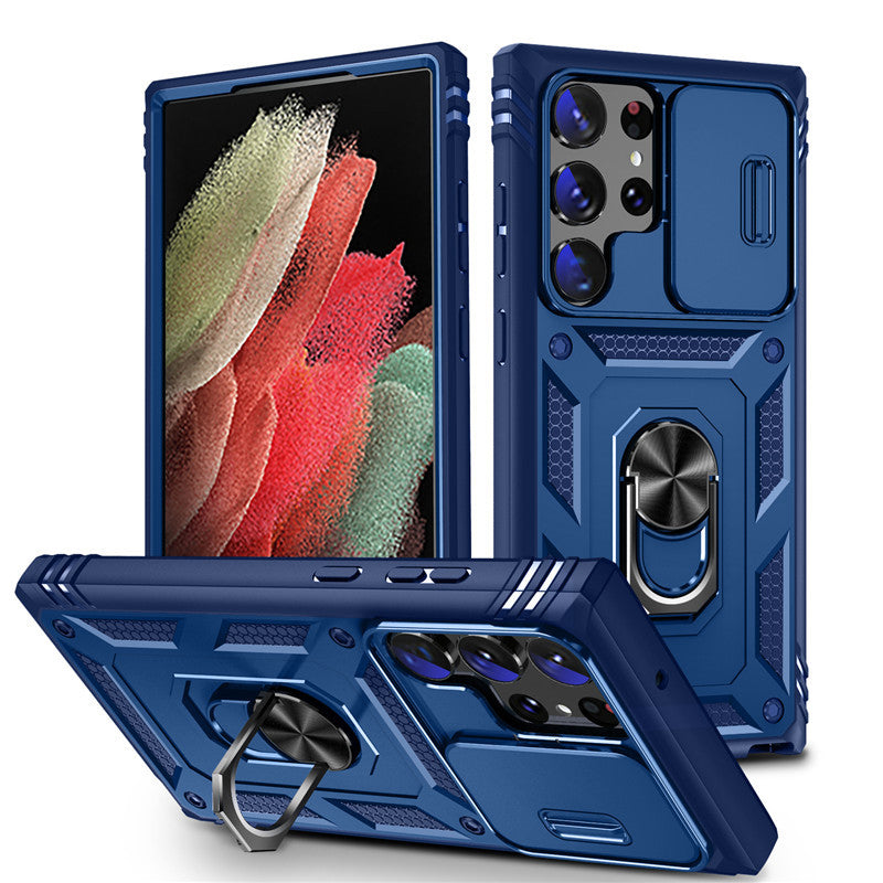 Window sliding magnetic Samsung mobile phone case