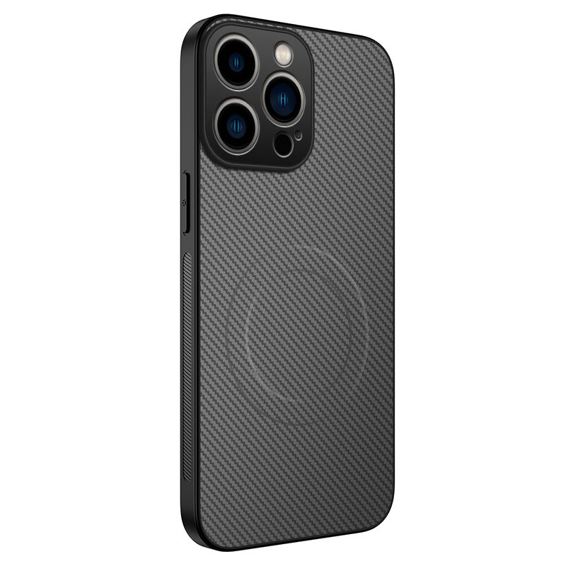 Carbon fiber leather grain magnetic iPhone case