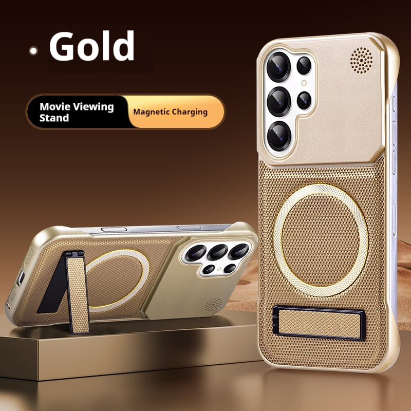 Frameless Aromatherapy Leather Magnetic Bracket Samsung Phone Case