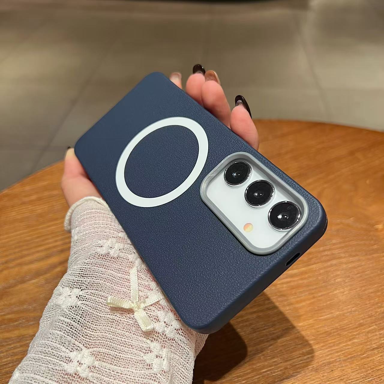 Matte leather magnetic Samsung phone case