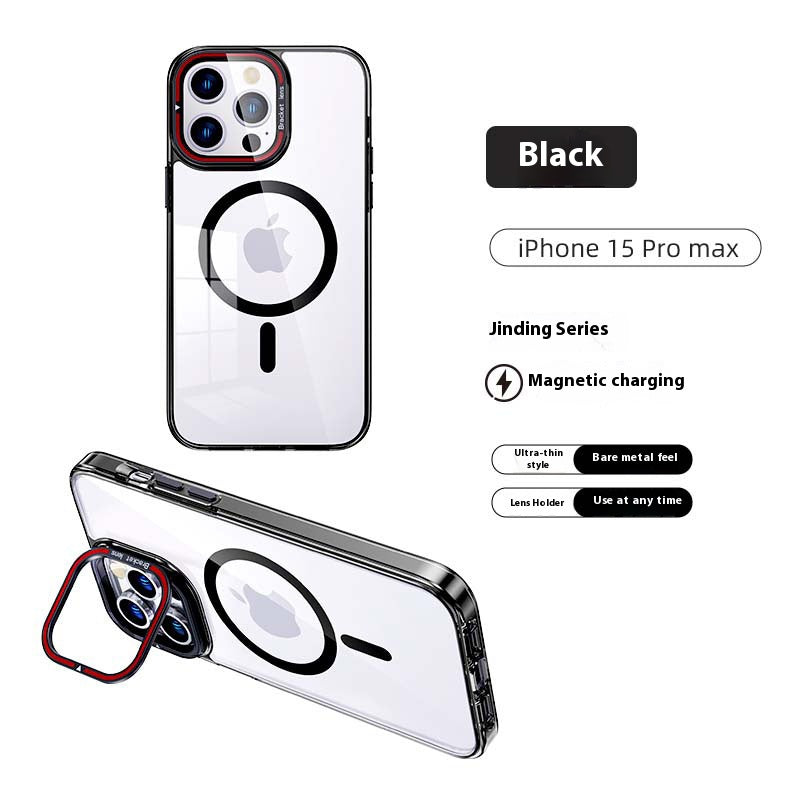 Transparent magnetic contact lens holder anti-fall iPhone case