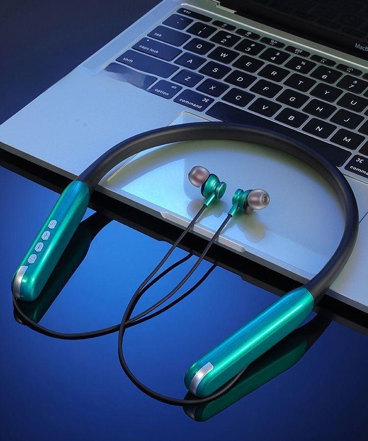 Wireless neck-hanging Bluetooth headset for running