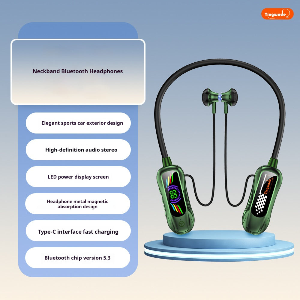 Neck-hanging long-lasting sports-style Bluetooth headset