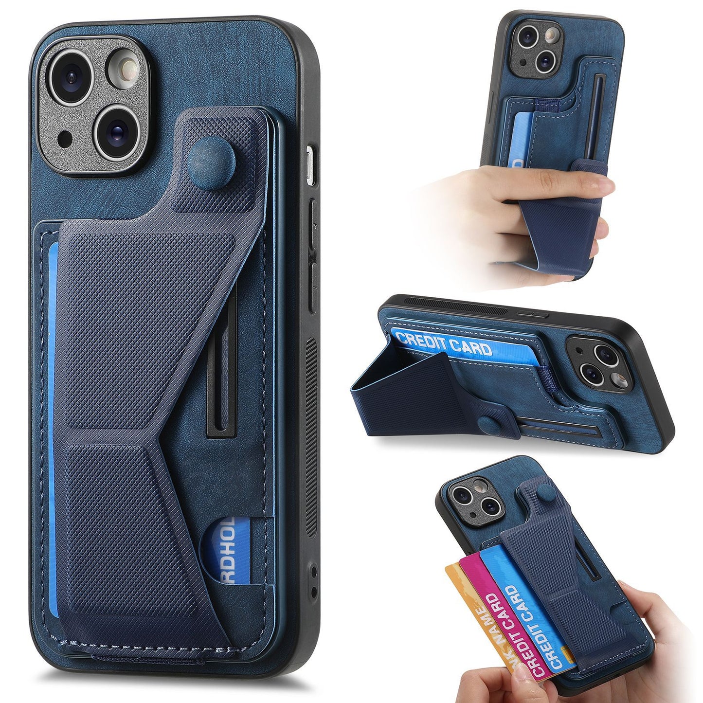 Leather Card Holder Stand iPhone Case