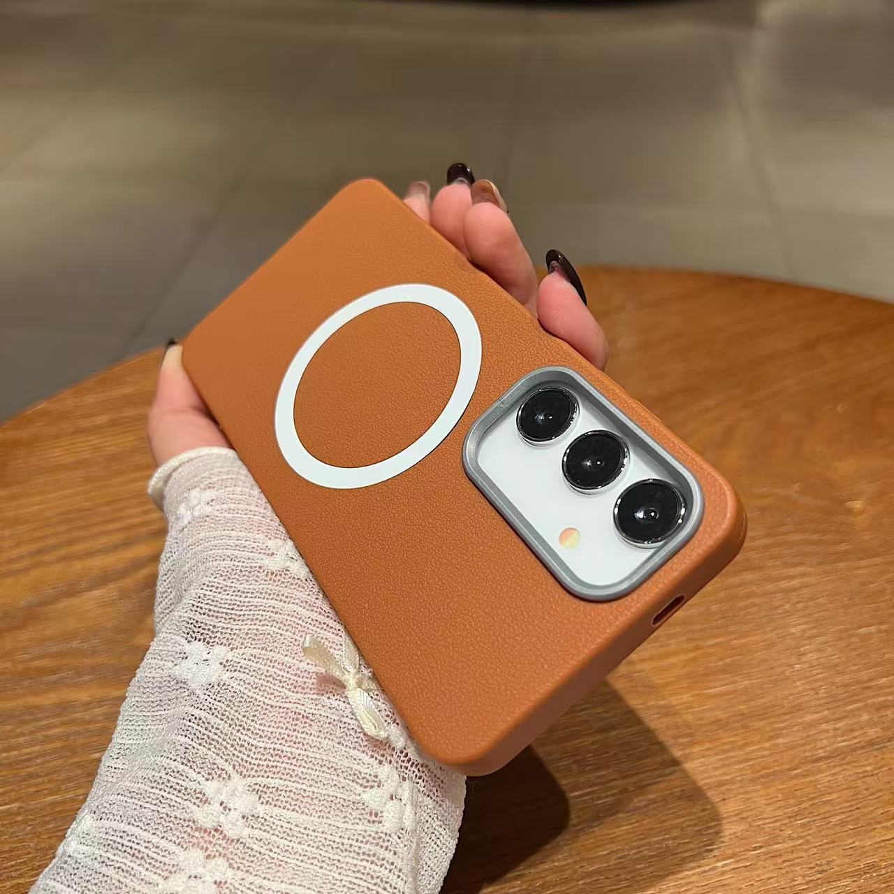 Matte leather magnetic Samsung phone case