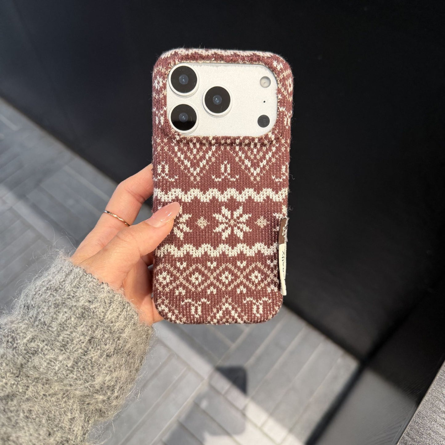 Vintage British-style velvet iPhone case