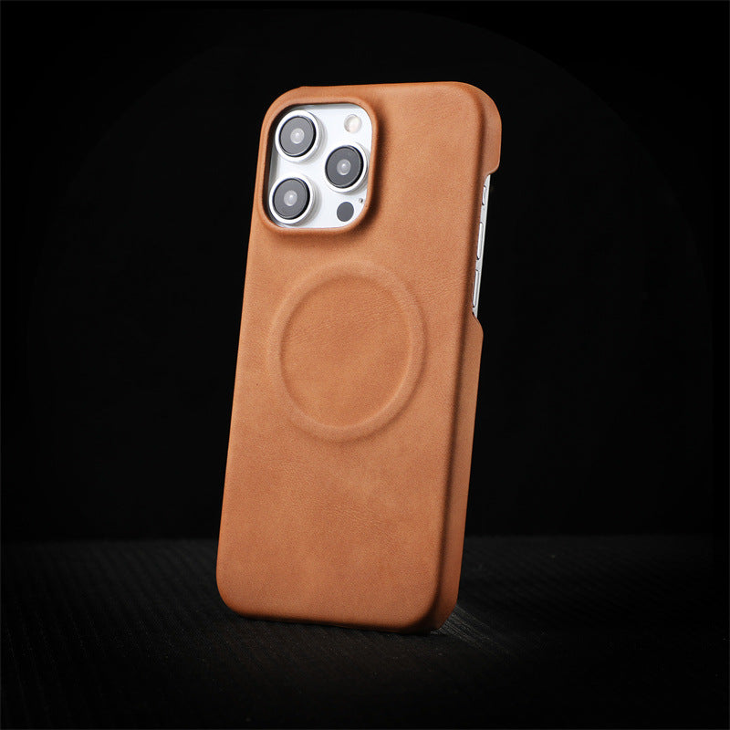 Skin-feeling sheepskin magnetic iPhone case