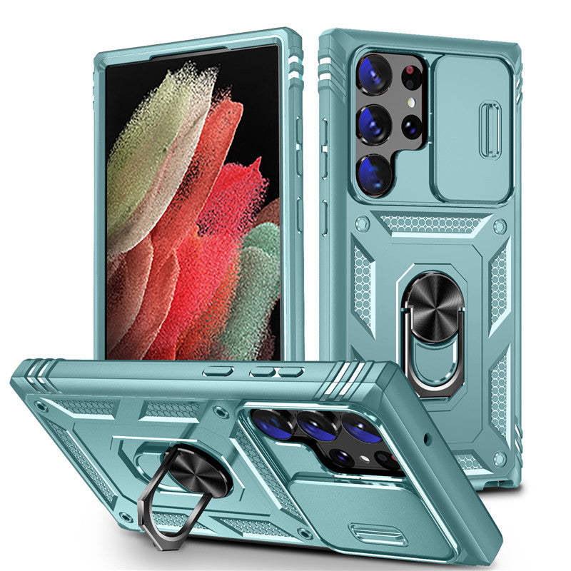 Window sliding magnetic Samsung mobile phone case
