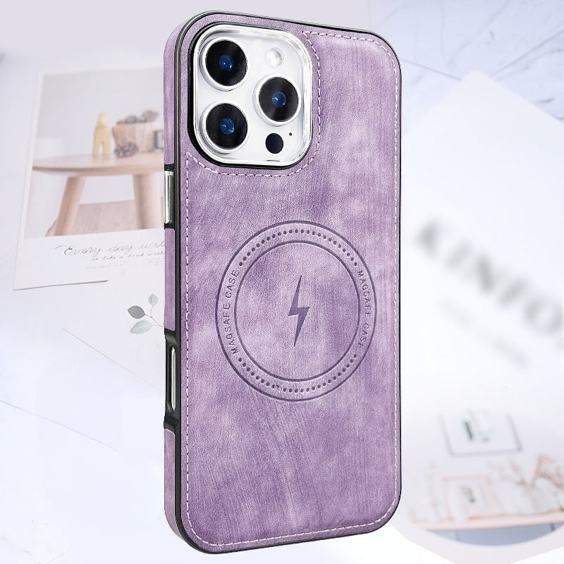 Leather Lightning Magnetic iPhone Case