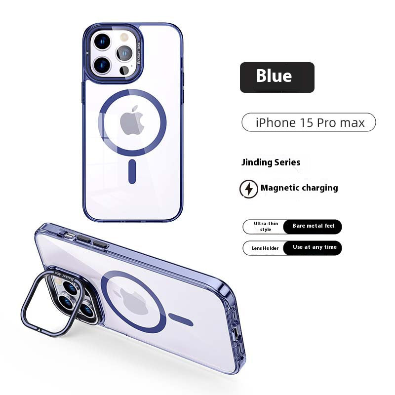 Transparent magnetic contact lens holder anti-fall iPhone case