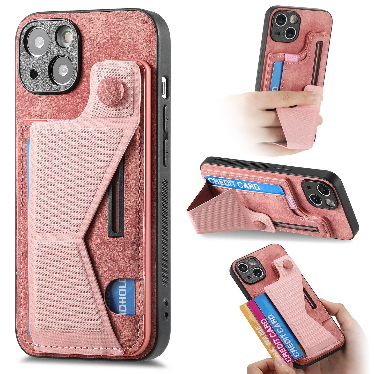 Leather Card Holder Stand iPhone Case