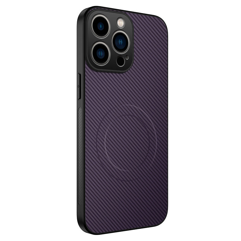 Carbon fiber leather grain magnetic iPhone case