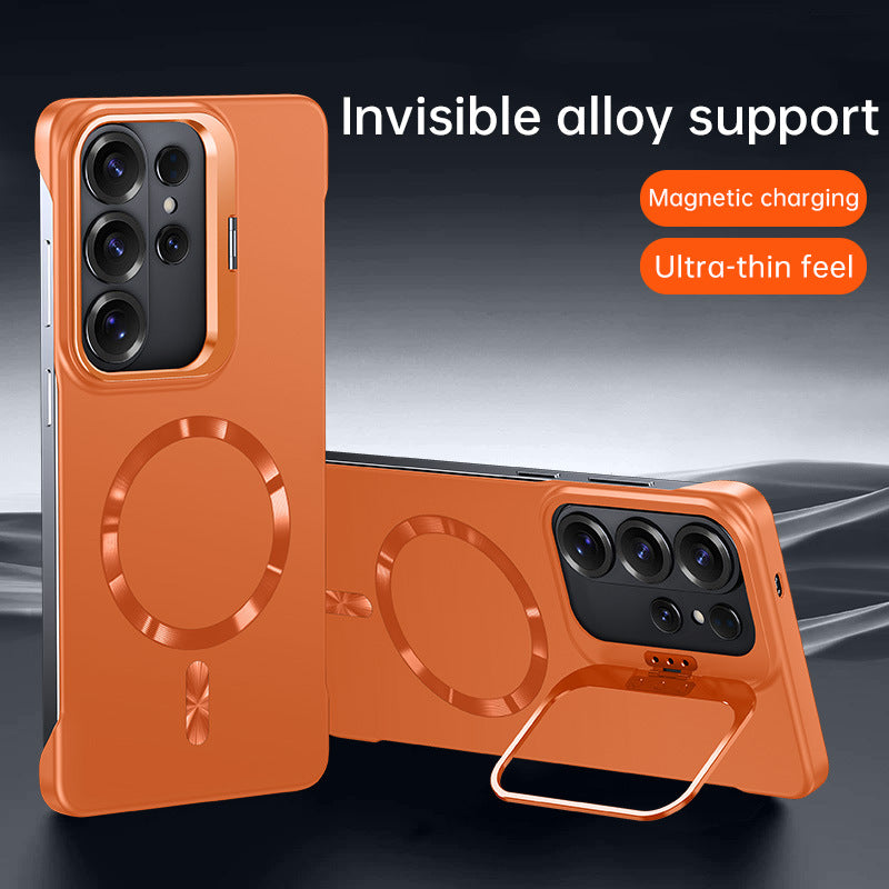 Painted frameless magnetic stand Samsung phone case