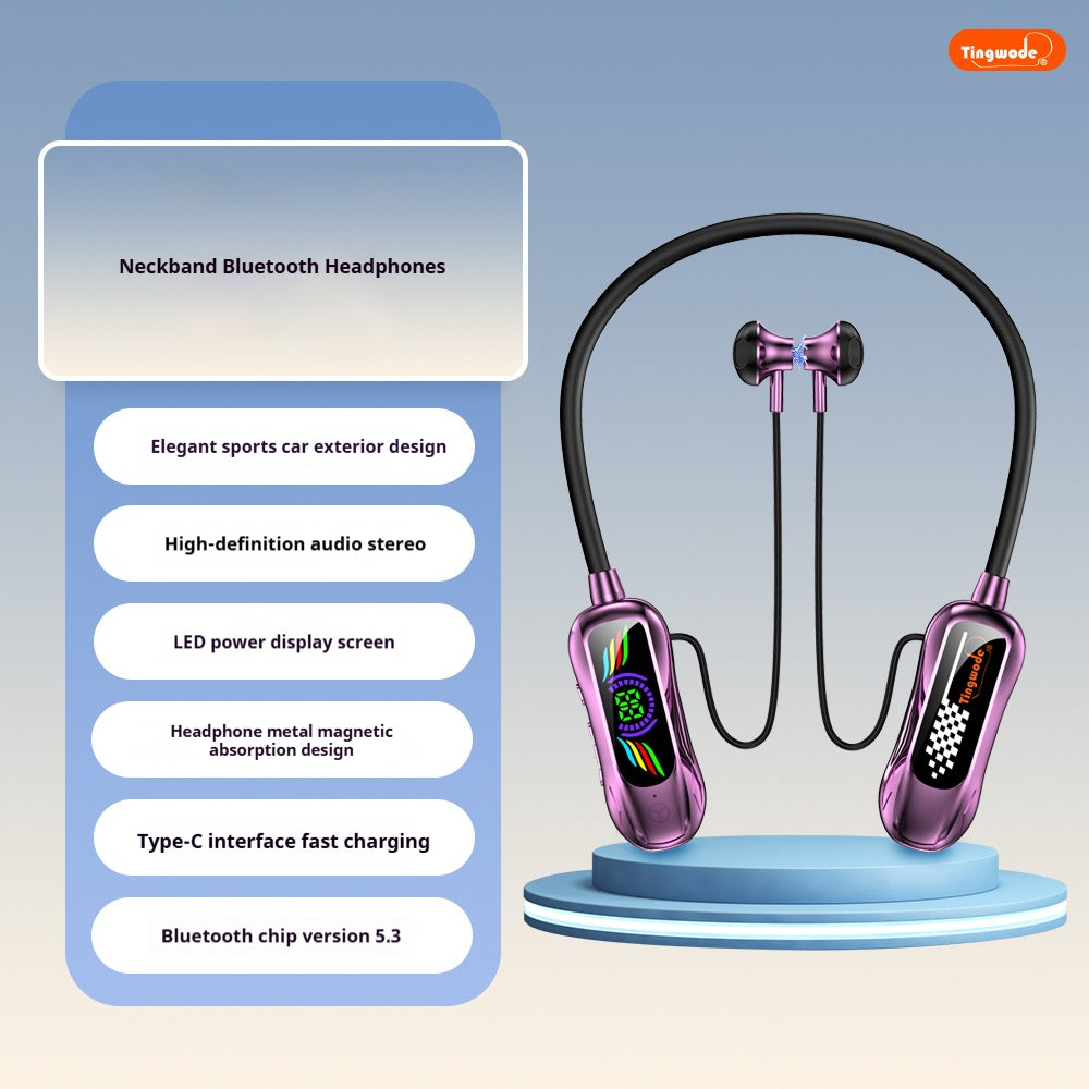 Neck-hanging long-lasting sports-style Bluetooth headset