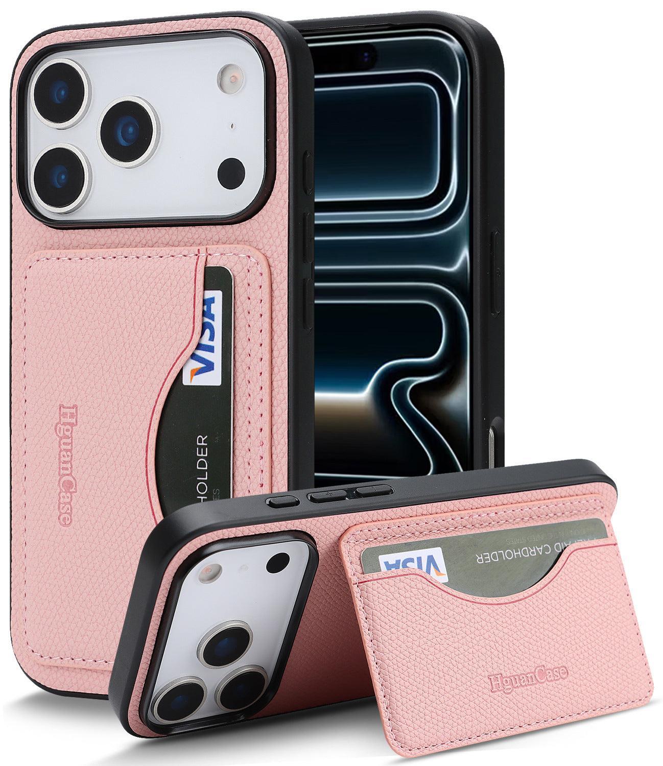Apple phone case with stand and card slot