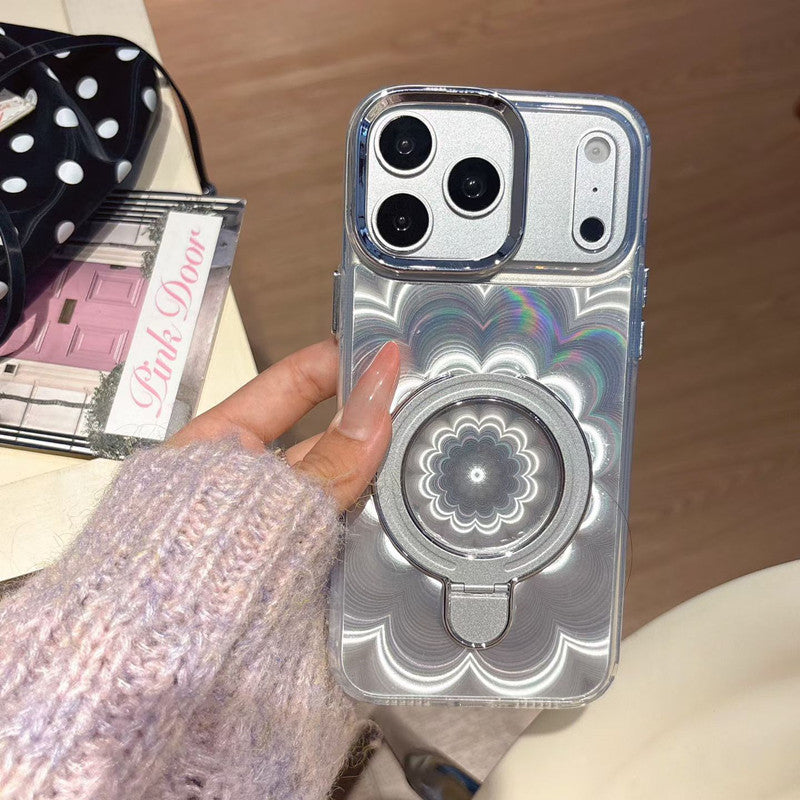 Phantom Flower Shockproof Magnetic Kickstand iPhone Case