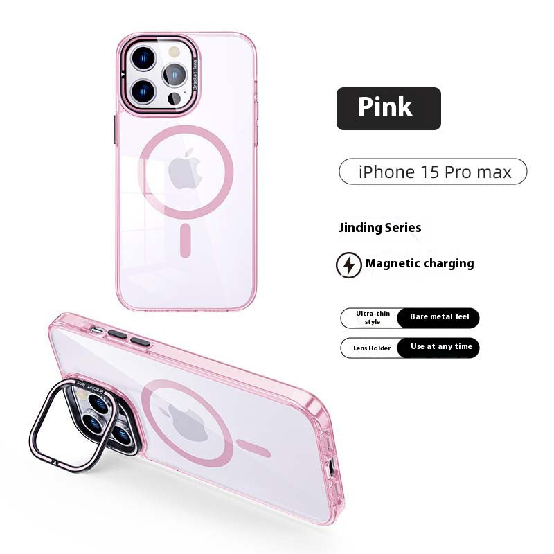 Transparent magnetic contact lens holder anti-fall iPhone case