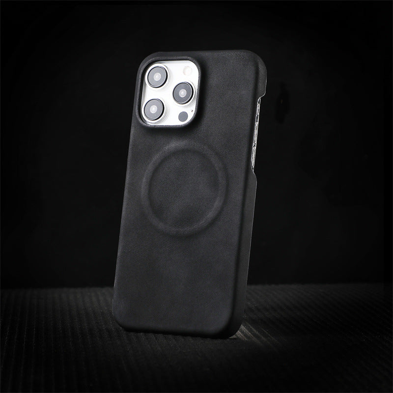Skin-feeling sheepskin magnetic iPhone case