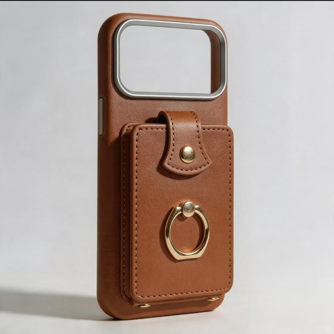 Magnetic iPhone Case with Ring Holder and Crossbody Strap