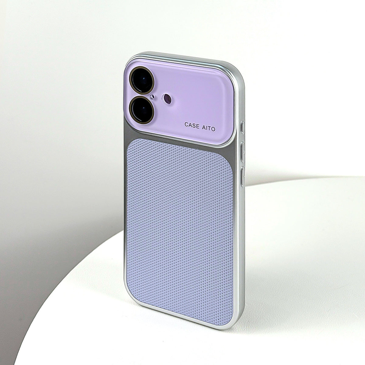 Waffle-pattern full-coverage iPhone case with large camera window cutout