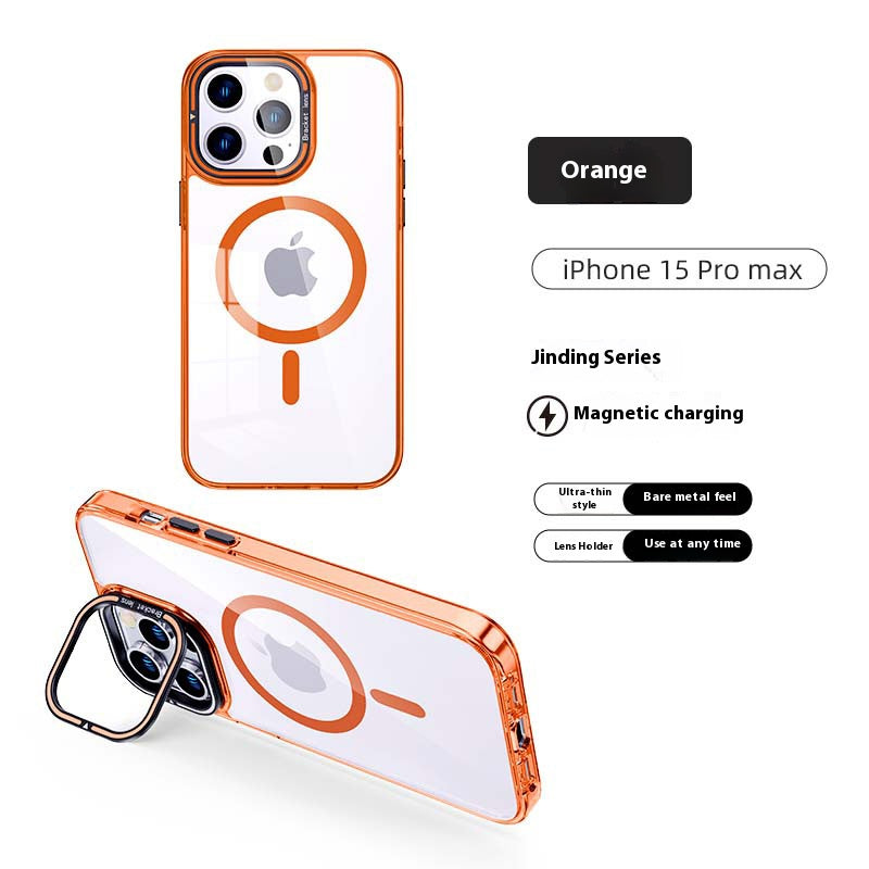 Transparent magnetic contact lens holder anti-fall iPhone case