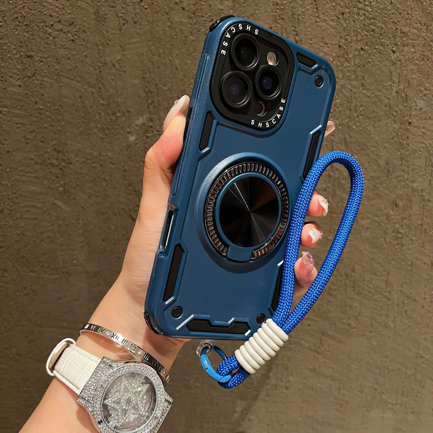 Mecha rotating bracket magnetic iPhone case