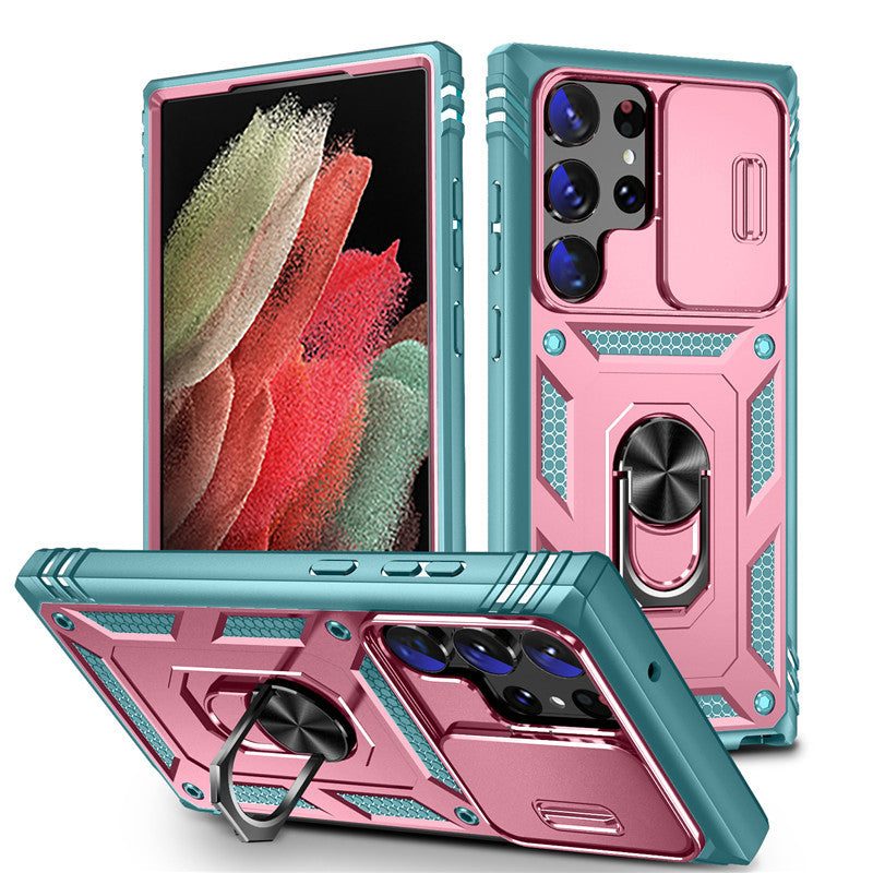 Window sliding magnetic Samsung mobile phone case