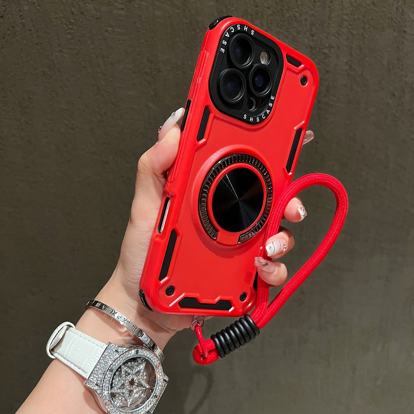 Mecha rotating bracket magnetic iPhone case