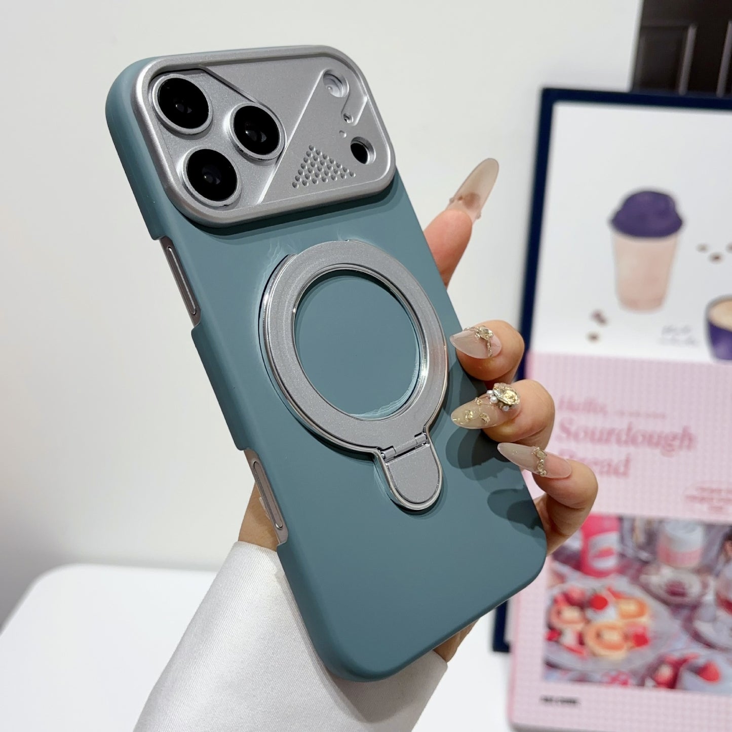 Magnetic Invisible Kickstand PC Case for iPhone