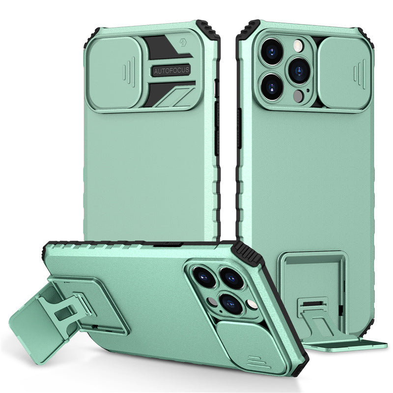 Creative sliding window 3D stand for Apple phone case