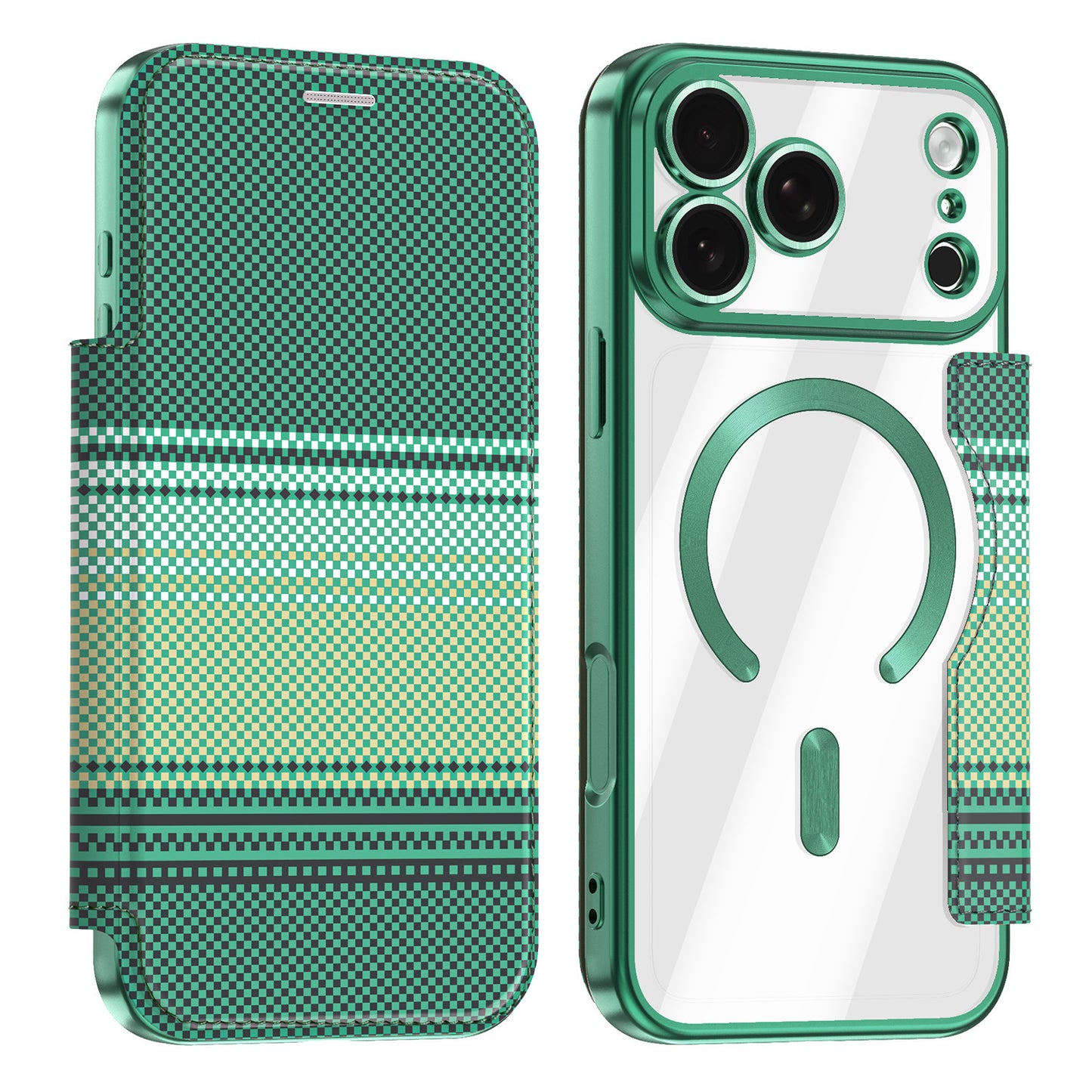 Colorful Shield Flip Magnetic Apple Phone Case