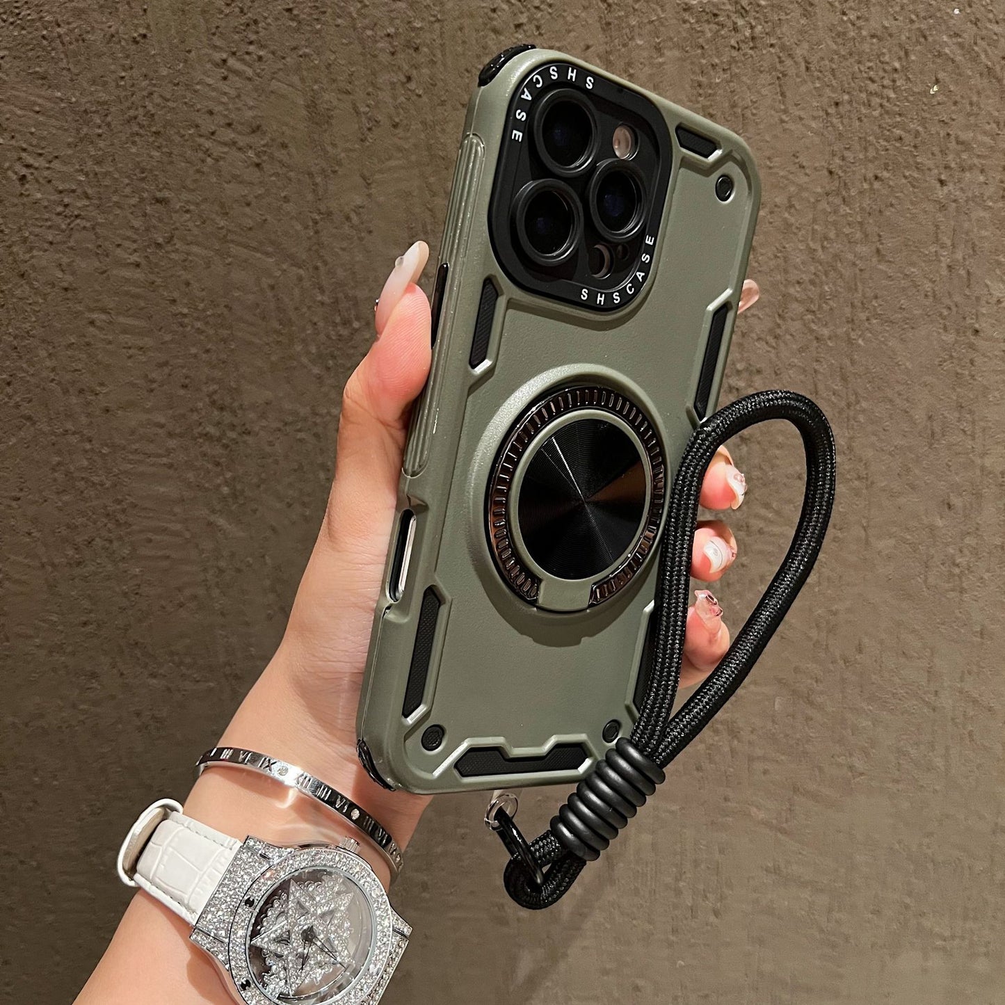 Mecha rotating bracket magnetic iPhone case