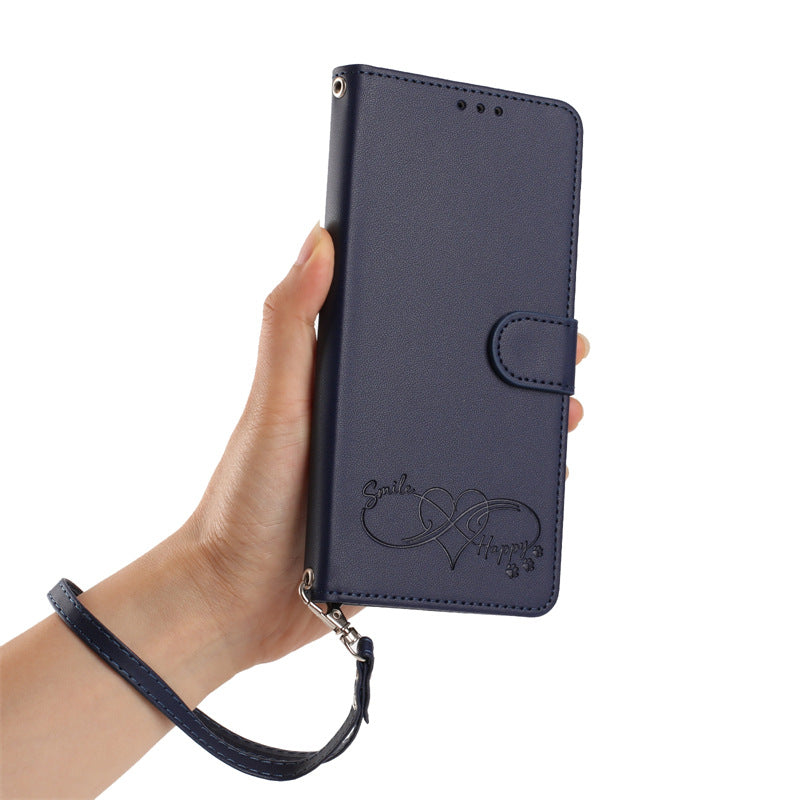 Heart-shaped letter leather Apple phone case