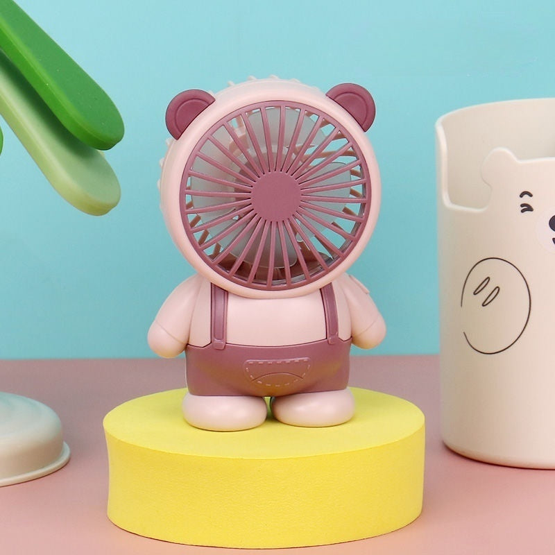 Cute bear handheld fan