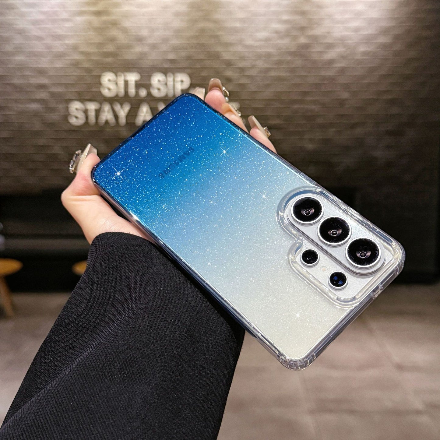 Starry Sky Gradient Glitter Samsung Phone Case