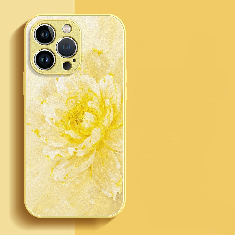 Painted Peony Apple Phone Case