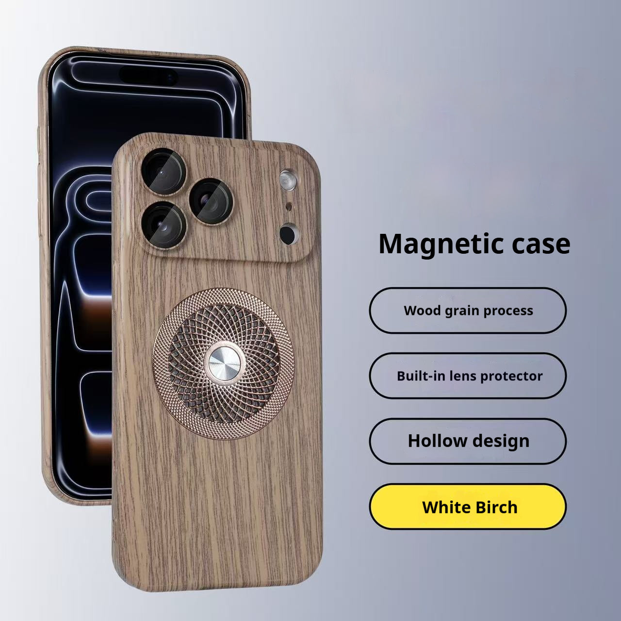 Wood Grain Magnetic Apple Phone Case