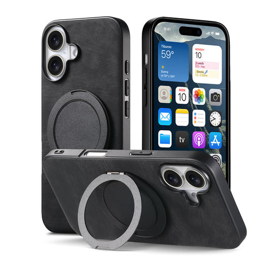 Round rotating magnetic ring iPhone case