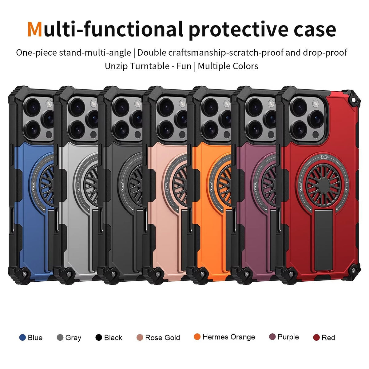 Decompression Gyro Folding Stand Magnetic Apple Phone Case