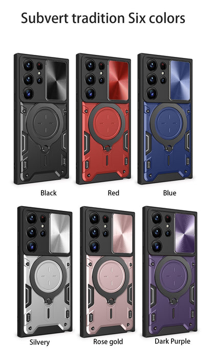 Sliding window anti-drop magnetic holder Samsung phone case