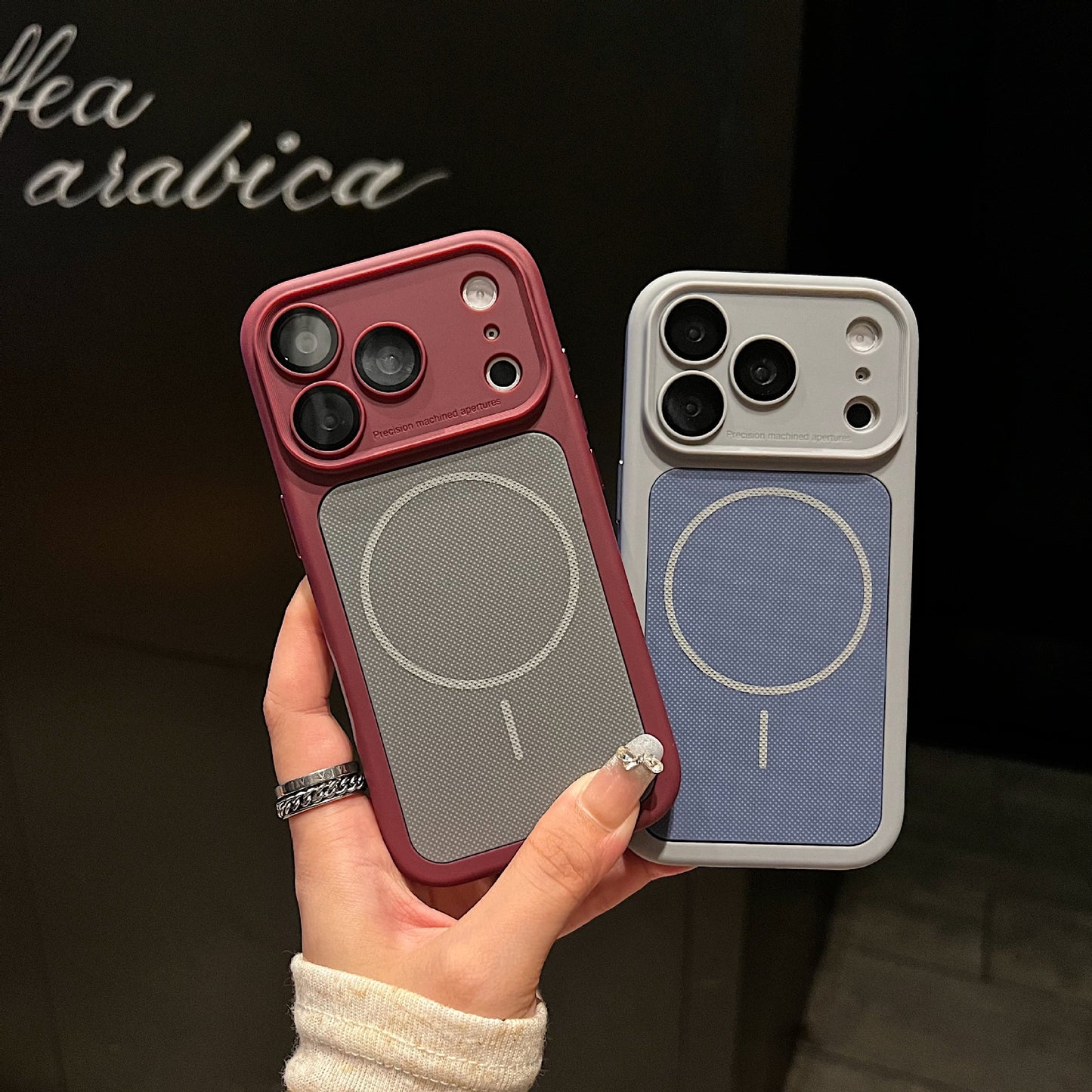 Armor Shield Dot Pattern Magnetic Apple Phone Case