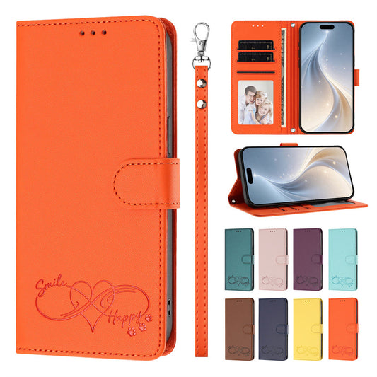 Heart-shaped letter leather Apple phone case