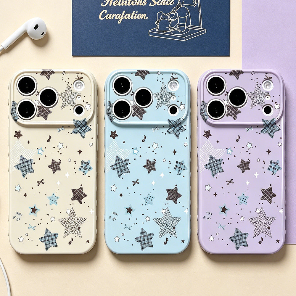 Glittery five-pointed star Apple phone case