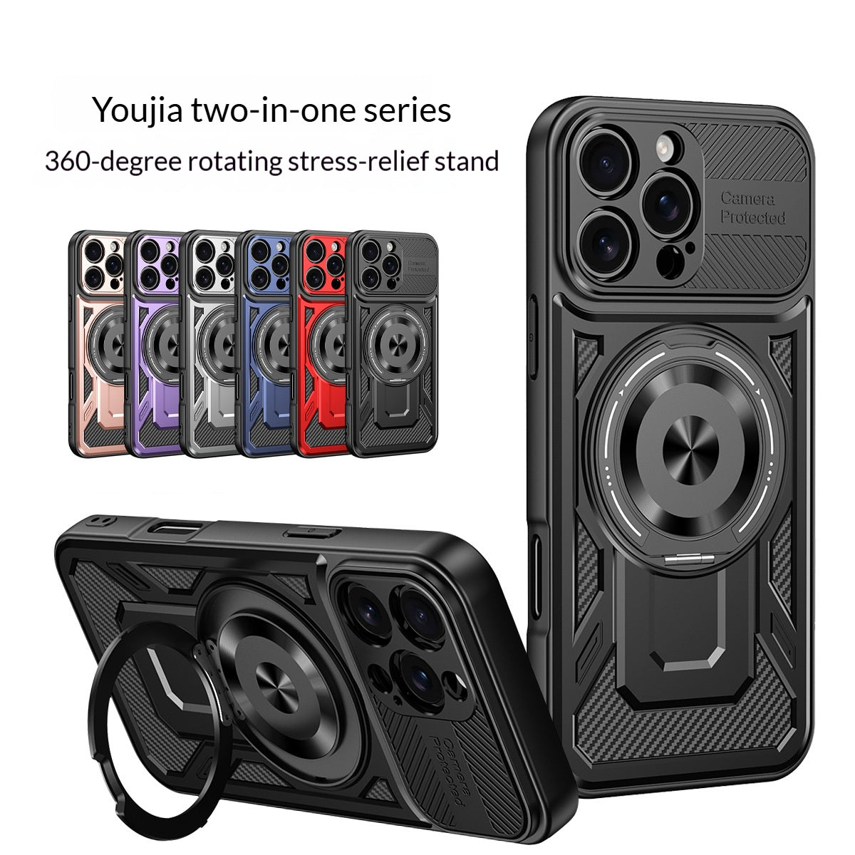 Youjia Rotating Stand Magnetic Apple Phone Case