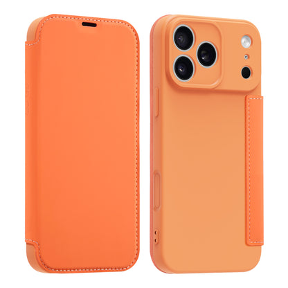 Flip solid color leather Apple phone case